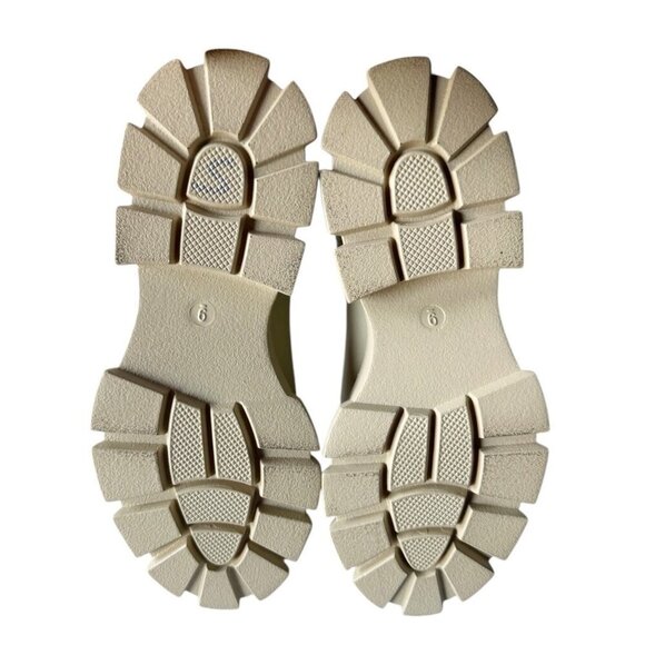 Jeffrey Campbell Women's Sz 9 Play Pleu Rain Boots Cream Chunky Lug Chelsea - Picture 12 of 12